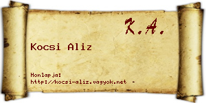Kocsi Aliz névjegykártya
